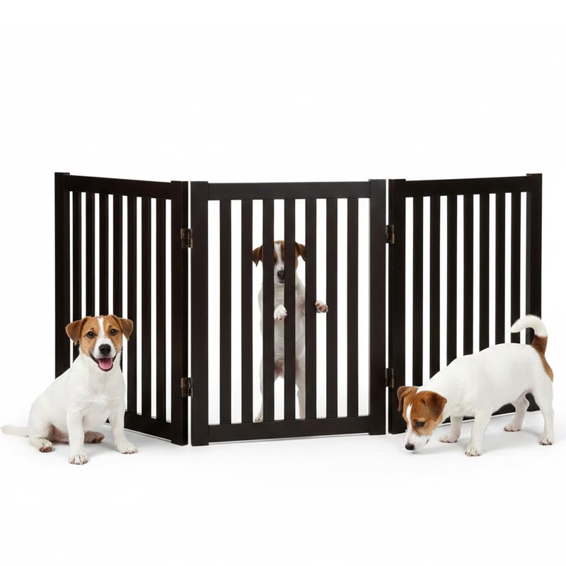 wooden pet safety gate grey