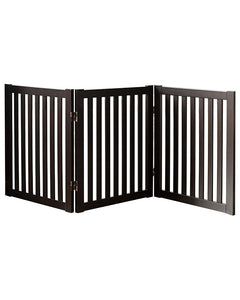 Wooden Pet Safety Gate Barrier Portable Door 3 Panel Grey