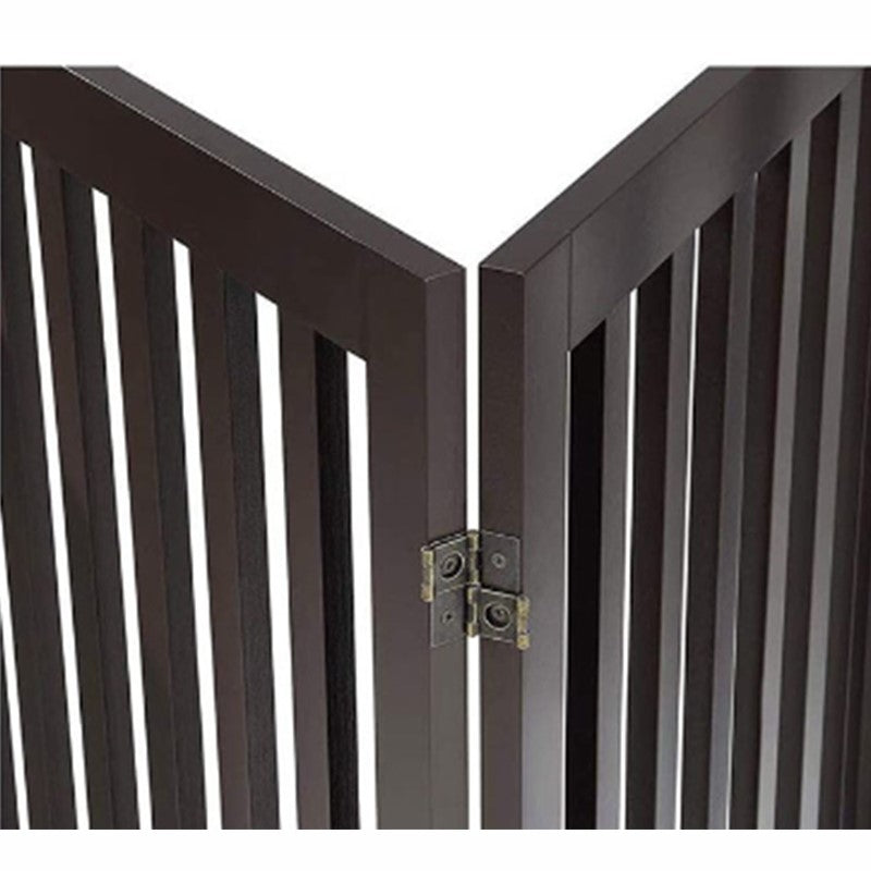 Wooden Pet Safety Gate Barrier Portable Door 3 Panel Grey