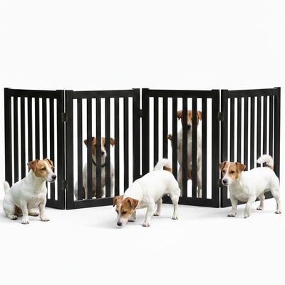 Wooden Pet Safety Gate Barrier Portable Door 3 Panel