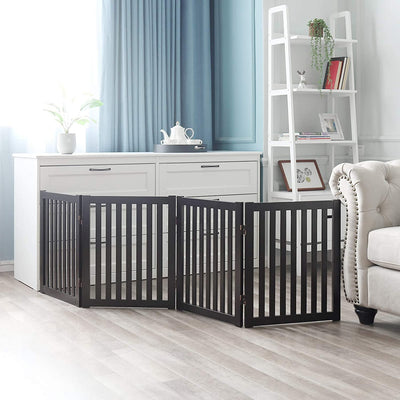 Wooden Pet Safety Gate Barrier Portable Door 3 Panel