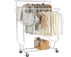 Heavy-Duty Industrial Double Rail Clothes Rack