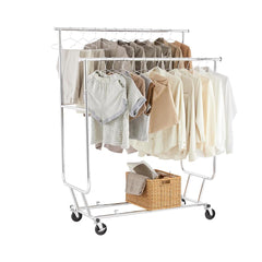 Heavy-Duty Industrial Double Rail Clothes Rack