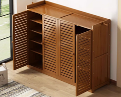 Wooden 30 Pair Shoe Storage