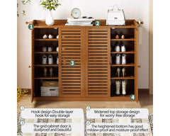 Wooden 30 Pair Shoe Storage