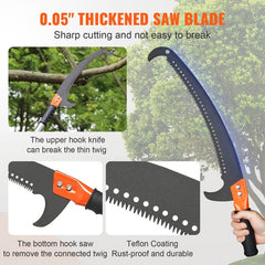 Manual Pole Saw Extendable Tree Pruner Fiberglass Pole Scissors