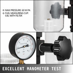 400Bar 6000PSI Diesel Fuel Injector Tester Diesel Injector Nozzle Tester with Dual Scale Gauge to Adjust Injector Nozzle Pressure and Testing Diesel Injector Nozzle Pop Pressure Tester