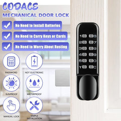 Mechanical Push Button Digital Lock with Holdback & Vertical Latch