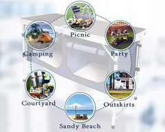 Folding Camping Table with storage