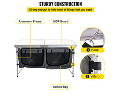 Folding Camping Table with storage