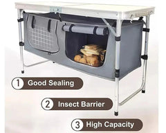 Folding Camping Table with storage