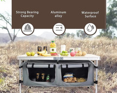 Folding Camping Table with storage