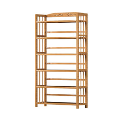 6 Tier Shelf bamboo Bookcase Bookshelf