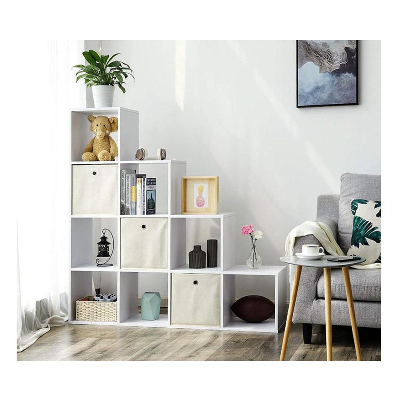 CURA 10 compartment white bookshelf