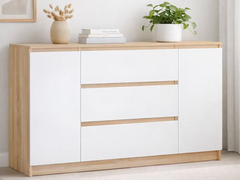 Handle-Free Chest of Drawers 140cm – Modern Storage Cabinet with Cupboards & Drawers