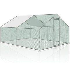 large galvanized steel chicken coop