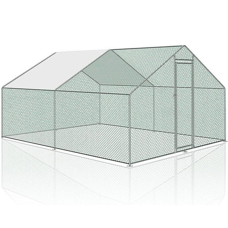 large galvanized steel chicken coop
