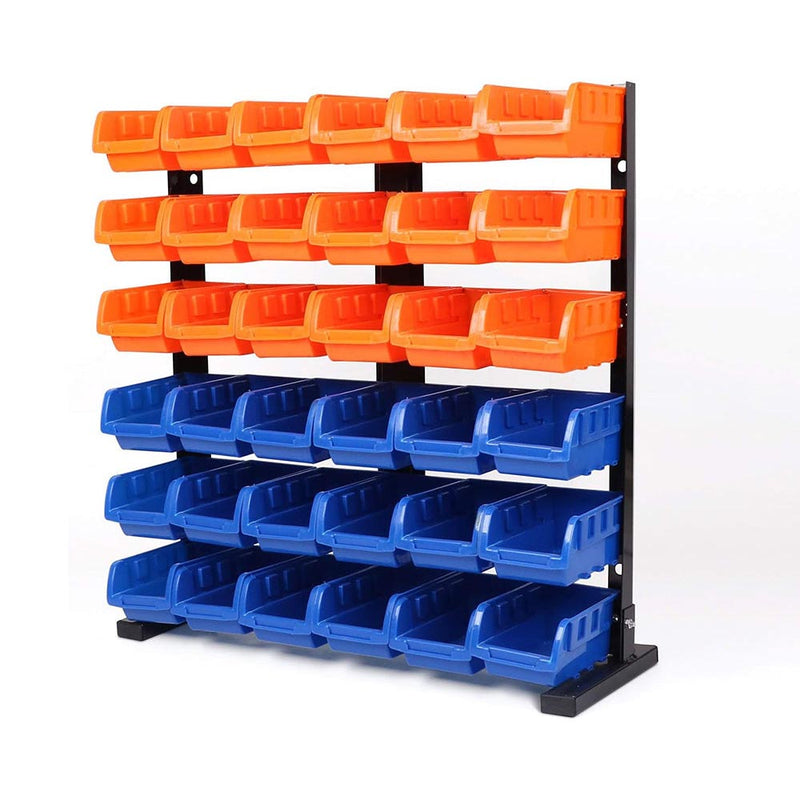 Wall mounted storage bin rack