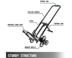 Stair Climbing Trolley 8 Wheels Folding Hand Cart Steps