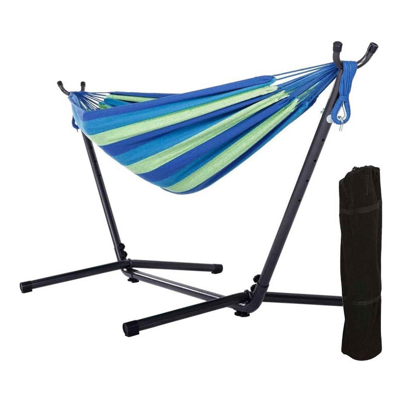 blue double hammock chair