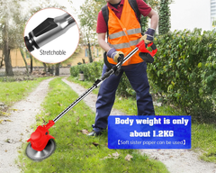 Cordless Grass Trimmer – 650W Foldable Lawn Mower with Adjustable Telescopic Handle