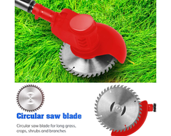 Cordless Grass Trimmer – 650W Foldable Lawn Mower with Adjustable Telescopic Handle