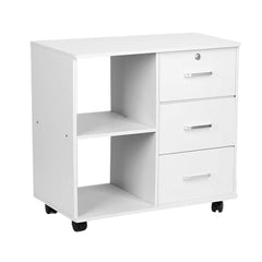 White wooden file cabinet