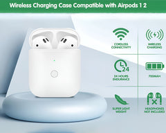 Replacement Wireless Charging Case for AirPods 1 & 2 – 700mAh Qi