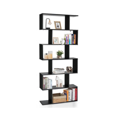 CURA 6 tier black bookshelf