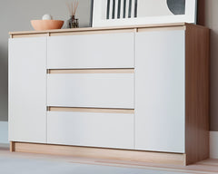Handle-Free Chest of Drawers 140cm – Modern Storage Cabinet with Cupboards & Drawers