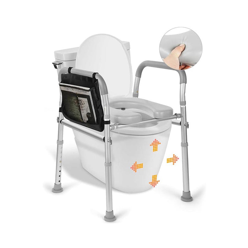 raised toilet seat with handles