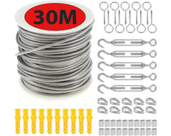 Steel Wire Rope Cable Kit 30M