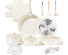 19 Piece Nonstick Induction Cookware Set - Ceramic Cookware Set