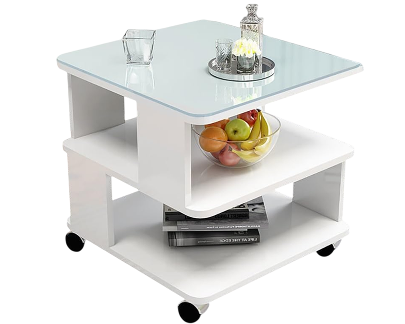 Coffee Table Side Table with Wheels