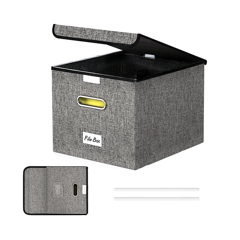 Gray file organizer box