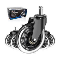 Set of five office chair caster wheels