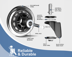 Office Chair Caster Wheels Set