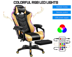 Gaming Chair - Gaming Chair with Foot Rest RGB Light