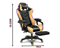Gaming Chair - Gaming Chair with Foot Rest RGB Light