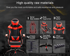 Gaming Chair - Gaming Chair with Foot Rest RGB Light