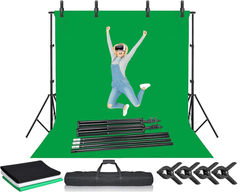 Photography Background Stand with 3 Backdrops Kit 3m
