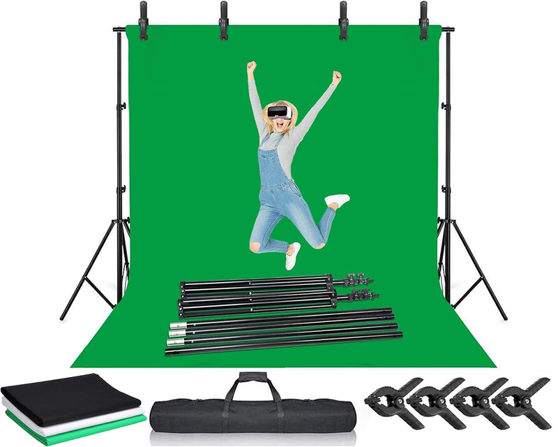 Photography Background Stand with 3 Backdrops Kit