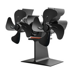 Heat powered stove fan black