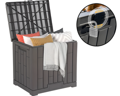 Gardeon Outdoor Storage Box Container Lockable Indoor Garden Toy Tool Shed Grey - Outdoor Storage Box
