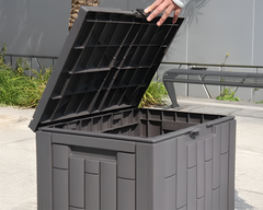 Gardeon Outdoor Storage Box Container Lockable Indoor Garden Toy Tool Shed Grey