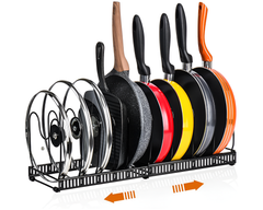 Expandable Lid & Pan Organiser Black Rack