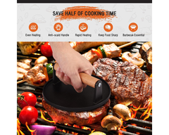 Cast Iron Smash Burger Press BBQ Cast Iron Smash Burger Press with Silicone Handle