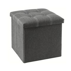 Grey storage ottoman bench