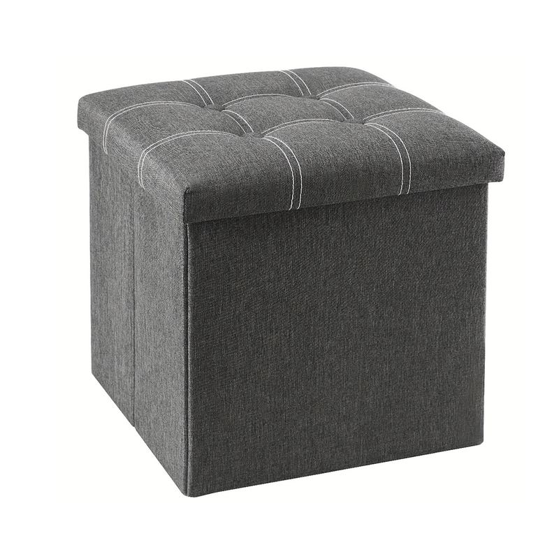 Grey storage ottoman bench