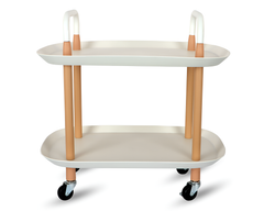Utility Rolling Cart 2 Tiers Multi-Function Utility Rolling Cart